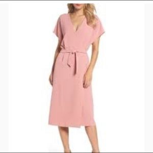 Blush pink wrap dress